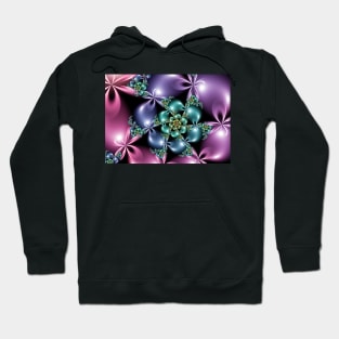 Pastel Floral Fractal Spiral Hoodie